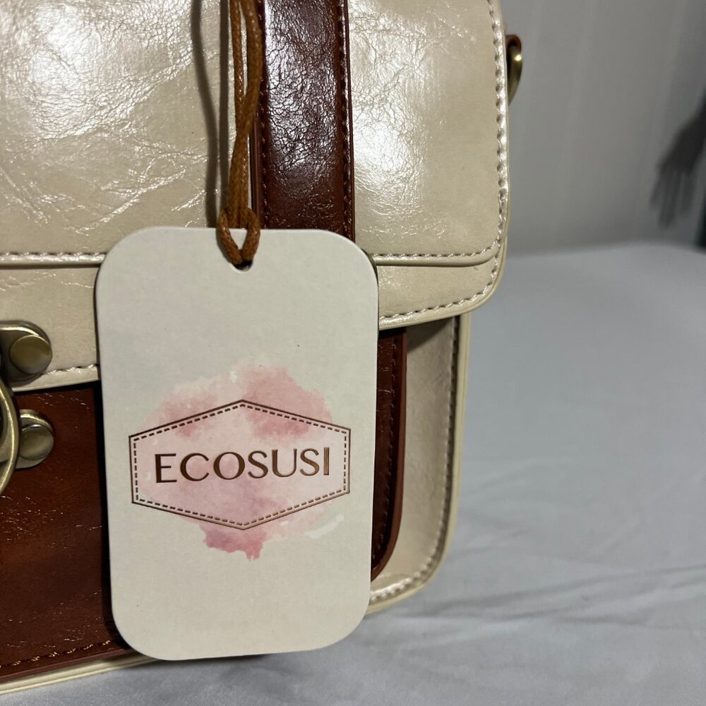 ECOSUSI Women's Leather Satchel Purse Crossbody Messenger Bag NWT - Picture 6 of 12